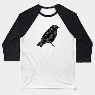 Raven bird and text graphic Baseball T-Shirt